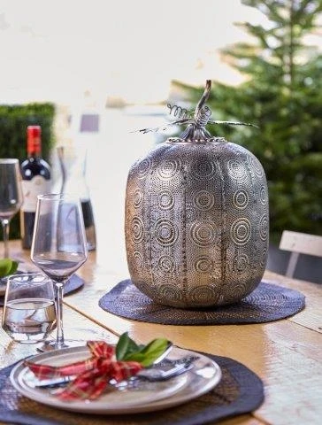 LuxForm Pompoen Lamp Tall Antique Silver 2 LuxForm Pompoen Lamp Tall Antique Silver - Afbeelding 2